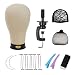 Cork Canvas Block Mannequin Head For Wigs Professional Canvas Wig Block Head With Stand and Pins 22 Inch
