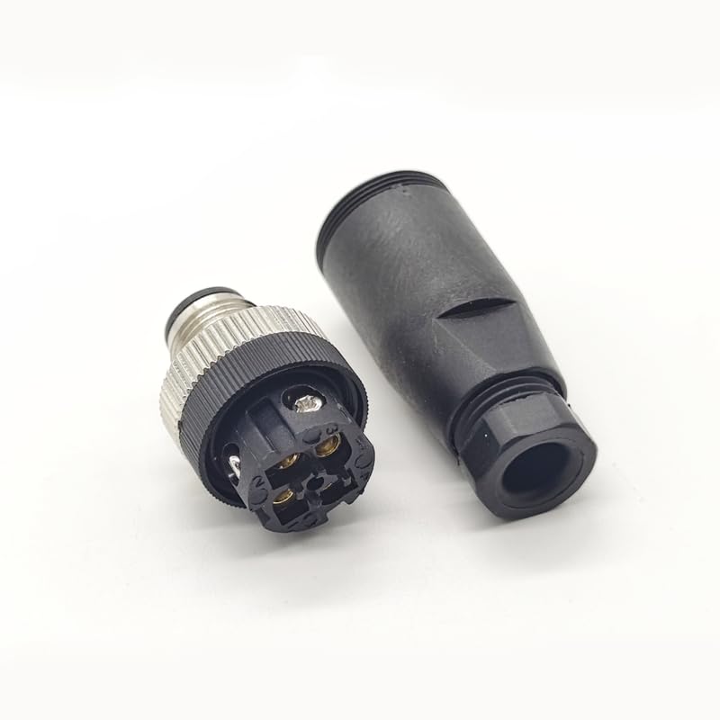 M12 4 Pin Male Connector, Straight Field Assembly Wireable Adapter 12mm A Code Industrial Circular Connector IP67 Waterproof Sensor for PG7 Cable Unshiled 250V 4A AC/DC for Electric Bicycles?10pcs?