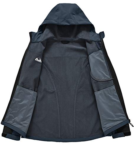 Rdruko Men's Outdoor Full Zip Fleece Jacket Windproof Waterproof Hiking Jacket Hooded(Grey, Us Xl) #TOP3