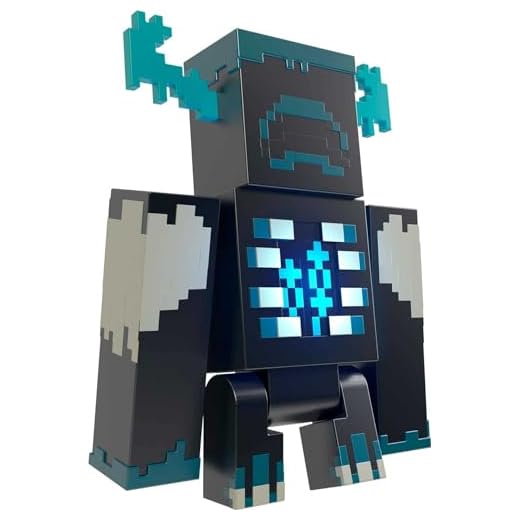 Minecraft Warden Figura de acción deluxe grande con luces y sonidos, juguete +3 años (Mattel HHK89)