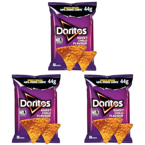 Image of Doritos Nacho Chipsweet Chili Flavour - Sweet Chilli 44Gm /51.4G (Pack of 3)
