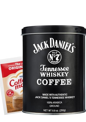 Parkway Gifting Co. Coffee Gift Set with Jack Daniel’s Tennessee Whiskey Ground Coffee 8.8 oz and Coffee mate Creamer Packet 3 oz – Arabica Medium Roast Gift for Father’s Day, Holidays, Birthdays