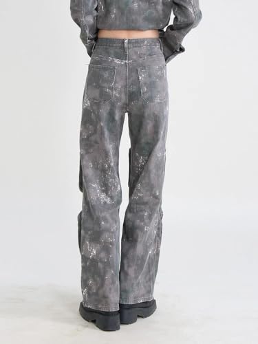 Cargo Pants for Women - Flap Pocket Loose Denim Pants, Trendy Streetwear2
