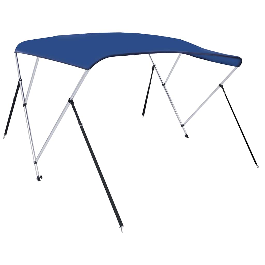 Auvent bimini à 3 arceaux Bleu 183x140x137 cm