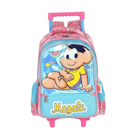 Mochila Carrinho Luxcel Turma Da Monica Rosa IC42492MN