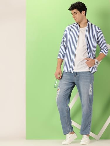 Image of THIRD QUADRANT Baggy Jeans for Men || Khaki Jeans || Jean Pant for man (in, Numeric, 30, Regular, Khakhi)