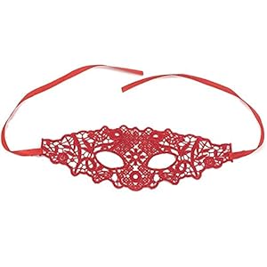 Dames Bloemen Kant Oog Masker Hollow Kostuum (Color : Red)