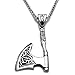 Feinny Collier de Hache Viking en Acier Inoxydable à la Mode, Nordic Men Amulet Pendentif Vintage Rune Bijoux, avec Sac Cadeau,50cm Chain