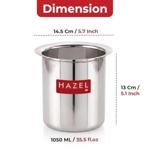 Image of HAZEL Stainless Steel Milk Pot with Lid 1050 ml | Milk Boiler Container | Milk Boiling Vessel Gunj for Kitchen Milk Pot