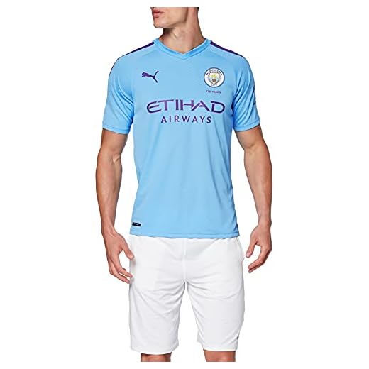 Puma herr MCFC hem skjorta replika Agüero tryck tröja, lag ljusblå Tillandsia lila, XXL