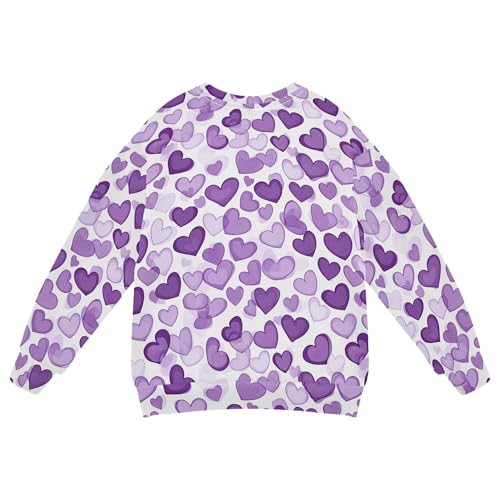 JUNZAN Purple Hearts Day Purple Hearts Kids Girls Hooded Sweatshirt Fleece Tops Clothing Shirts Camping 4T2