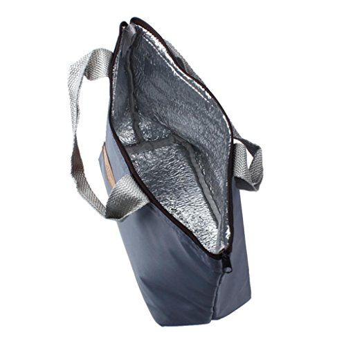 Lunch Bag, Franterd Waterproof Portable Food Storage Box Tote Insulated Picnic Bags (Gray) #TOP2