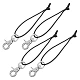TOPBATHY 4 Stück-Pack Nylon Snowboard Kurzleinen 23cm mit Metallkarabiner Elastische Skibindungsriemen für Ski Snowboard – 250 Kg Tragkraft Vielseitig Kompatibel Reisefreundlich