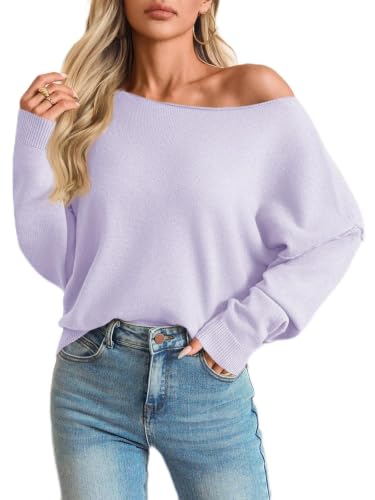 Image of Saodimallsu Womens Fall Off The Shoulder Sweater Pullovers