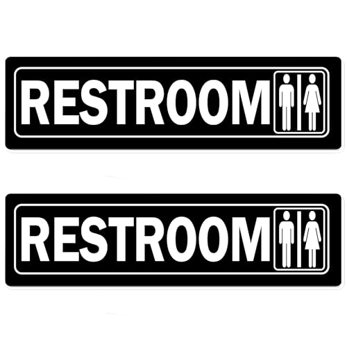 Panneau toilettes unisexe en aluminium autocollant pour porte de wc