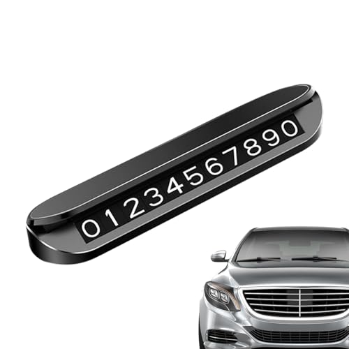 Acunny Placa de número de estacionamiento temporal, número de teléfono de coche, tarjeta de estacionamiento temporal, placa de estacionamiento temporal, accesorios de coche, placa de parada móvil