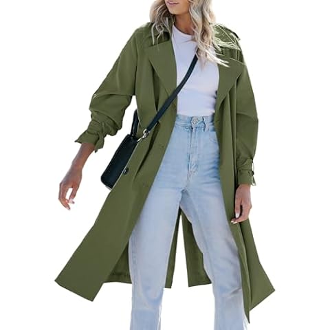 Tankaneo Women's Long Trench Coat Cover