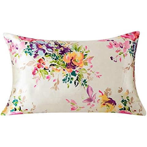SLPBABY Silk Pillowcase for Hair and Skin with Hidden Zipper Print (Standard, Pattern5) Cover