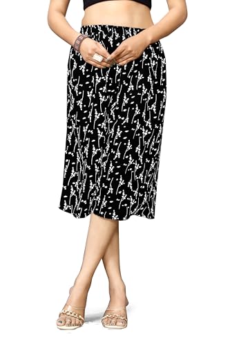 Image of Viscose Rayon Flared Printed Plazzo Palazzo Pants, Loose /Relaxed Fit Regular, Office Wear, Casual Wear Comfortable, Trouser Pants for Girls & Women Black Kerri Design (S to 3XL Size)