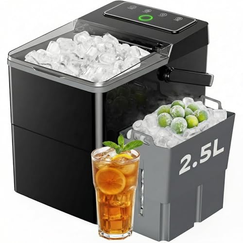 Image of Silonn Countertop Ice Maker, 2.5L Ice Basket & 1.8L Water Tank, 9 Bullet Ice Cubes in 6 Minutes, LED Touch Control, Self-Cleaning Ice Machine, 2 Ice Sizes for Home Kitchen RV