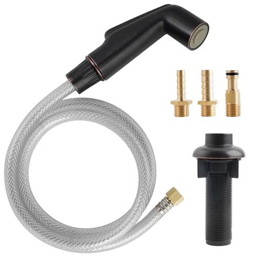 Hygie Rinse Oil Rubbed Bronze Kitchen Spray Attachment/Hose/Holder Set, Compatible with Moen/Delta Faucet, Kitchen Side Sprayer, 1/4'' Female Thread, ABS Plastic, 1-Pack by Hygie Rinse - Used condition - US$16.79