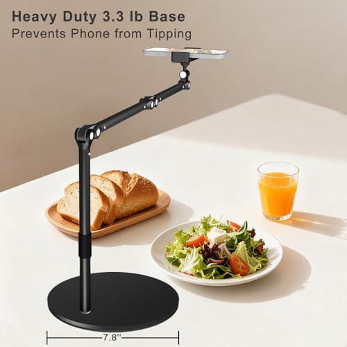 Soporte de teléfono resistente HIBORI de brazo largo de 17 pulgadas con rotación 360 5