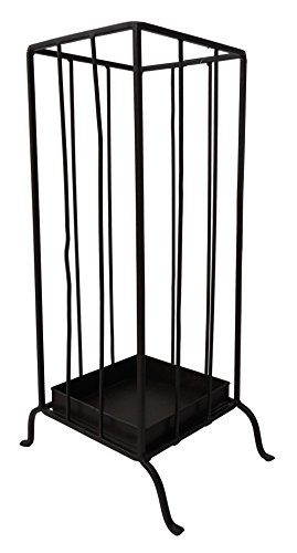 SPICE OF LIFE(スパイス) 傘立て アンブレラスタンド スクエア 水受けトレイ付き ジョセフアイアン ダークブラウン 29×20.5×55cm アイアン K61322