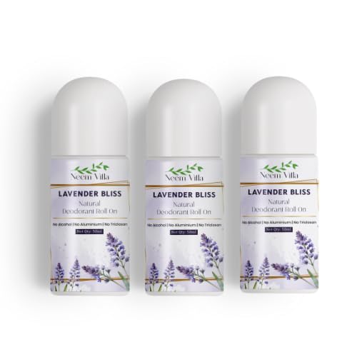 Image of Roll-On & Underarms Roll-On Duo - Alcohol-Free, Silicon-Free, Paraben-Free, Elegance Infused, Underarm Whitening Natural Roll On, Deodorant For Women&Men - 50 ml (NEW LAVENDER PACK OF 3)
