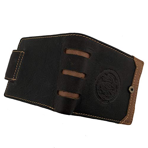 Dragon Men's Genuine Leather Bifold Brown Money Many Card Case Holder Wallet #TOP1