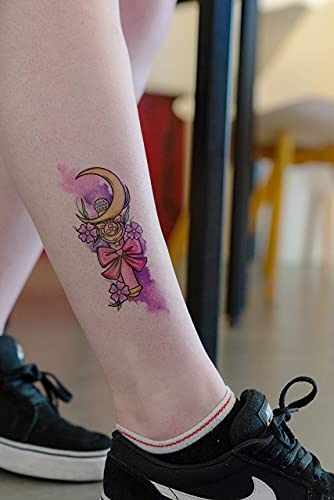 Novu Ink Pretty Guardians Cosplay Princess Kawaii Watercolor Temporary Tattoos Set Of 3 Designs #TOP3