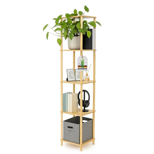 Allyson® Badezimmerregal – Holzregal 5 Etagen, Leichte Montage. Vielseitig einsetzbar als Küchenregal, Standregal, Bücherregal, Aufbewahrungsregal, Kitchen Shelf Regale für Küche & Flur