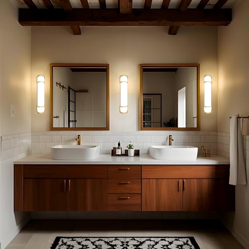 Image of Lightdot LED 25 Inch Flush Mount Vanity Lighting Fixture, 20W 2125LM 4000K 100-277V | Farmhouse Bathroom Light Bar, Waterproof Linear Wall Light Bar Over Mirror, Long Tube Bath Sconce-Gold