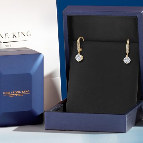 2.09 Cttw 10K Yellow Gold IGI Certified Lab Grown Diamond Drop Earrings For Women | Each 1 Ct Round 6.5MM | E-F Color | VS1-VS2 Clarity | Lab Grown Diamond Accents | Fine Gold Jewelry for Her Mom Wife4