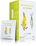 Nutra Tea Königskerze & Thymian, Husten und Bronchialtee zur Unterstützung von Halsschmerzen, Thymian Tee wirkt wärmend & unterstützend, 20 wiederverwendbare Teebeutel