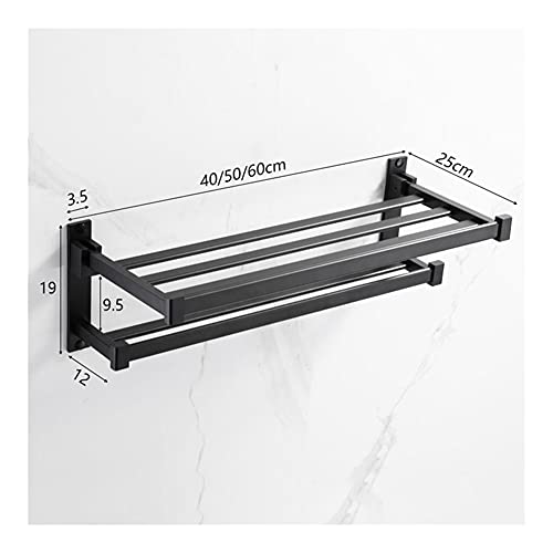 Porte-serviettes de bain pliable et support mural antirouille - 8