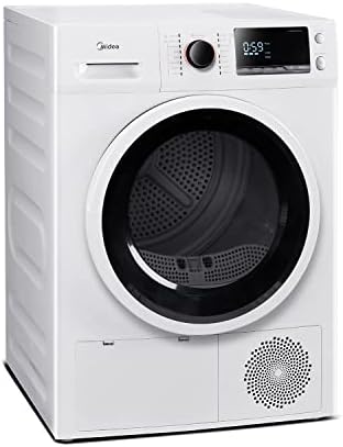 Midea MLE25H7BWW Heat Pump, Ventless Front Load Dryer Stackable Washing Machine, Energy Efficient and Space Saving, 4.4 Cu.ft, White