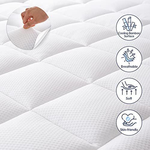 ELEMUSE-Dual-Layer-4-Inch-Memory-Foam-Mattress-Topper-King-2-Inch-Cooling-Gel-Memory-Foam-Plus-2-Inch-Bamboo-Pillow-Top-Cover-Comfort-Support-Back-Pain-Relief