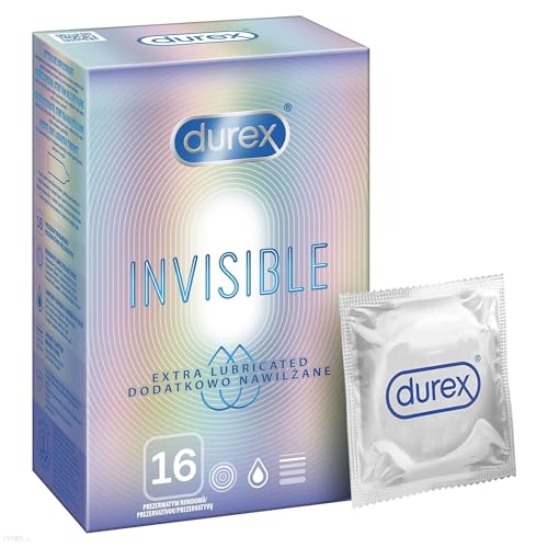 Durex Preservativos Invisible Extra Fino (Extra Lubricado, 16 unidades)