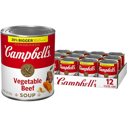 Campbell's Condensed Vegetable Beef Soup, 13.8 oz Can (12 Pack)