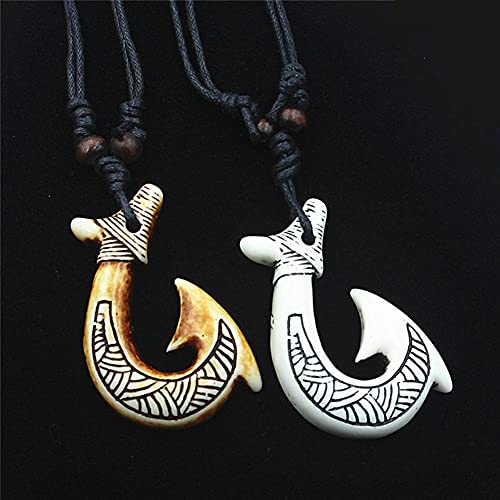 Hawaiian Maori Fish Hook Pendant -Maui Beach Sufer Tribal Necklace3