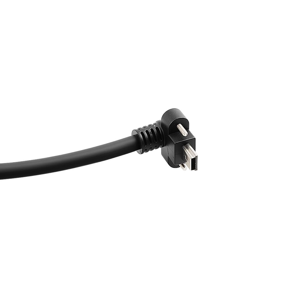 Alvin's Cables Kabel USB 2.0 typu A do Mini USB wygięty zamek dolny, podwójny rozstaw śruby 15 mm do kamery przemysłowej Daheng, ekranowany łańcuch o wysokiej elastyczności, wypukły port, 5m/16,4
