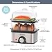 Quest 2-Tier Stainless Steel Egg Boiler & Food Steamer / 8-Hole Egg Cooker & Steaming Rack / 500ml Capacity / 60 Minute Timer & Auto Cut-Off (34349)