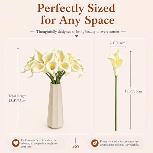 Image of Mandy's 20pcs Cream Calla Lily Artificial Flowers