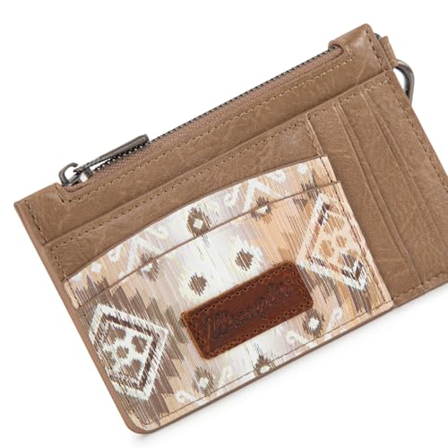 Image of Montana West X Wrangler Aztec Credit Card Holder for Women Slim Keychain Wallet Small Wallet Women Ladies Female Cards & ID Cases with Keychain Wristlet Strap