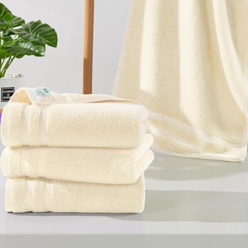 Image of VOOVA & MOVAS Hand Towels Set of 4, 14 inchx30 inch - 100% Cotton | Light Weight | Thick 480 GSM | Soft | Absorbent, Yellow Hand Towels for Bathroom & Kitchen, Guest Use & Home Decor