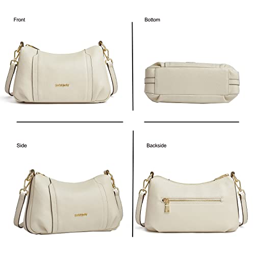 DORIS&JACKY Leather Shoulder Handbags For Women Medium Designer Crossbody Purse And Bags With Two Detachable Straps3