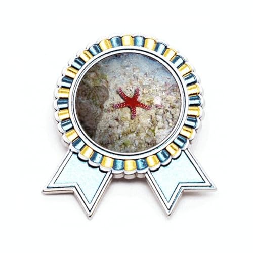 Broche image nature océan et eau de mer en métal taille M
