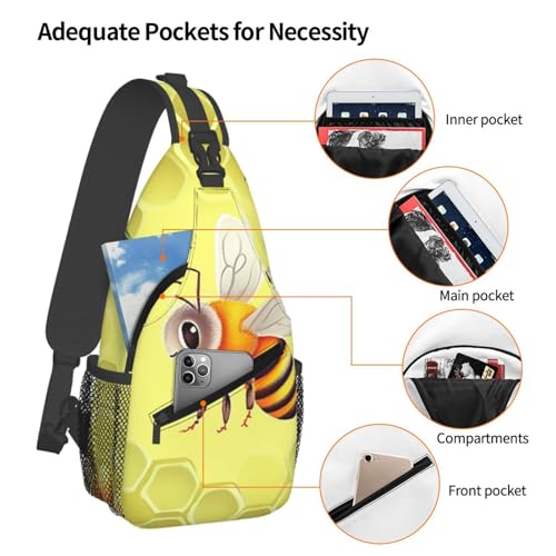 Bolso bandolera cruzado Bee in Flower para hombre y mujer miniatura 4