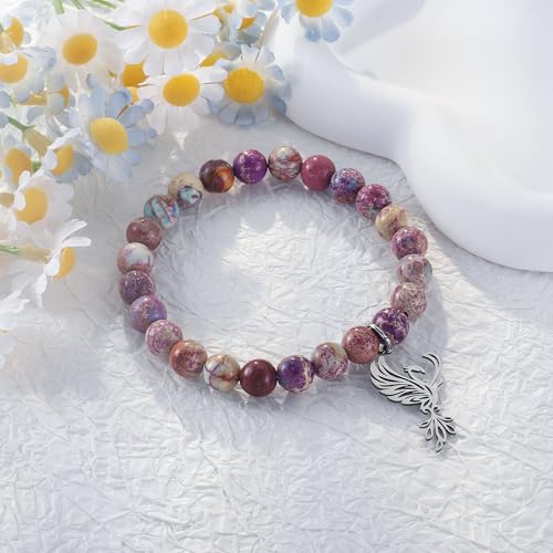 PARTNER Rising Phoenix Bracelet Firebird Jewelry Mythology Charm Pendant for Women Fantasy Jewelry Spiritual Gift for Bird Lovers Guardian Angel Protection Birthday Gift3