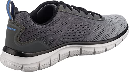 Skechers Men's Sports Shoes, Charcoal Mesh Black Trim, 114